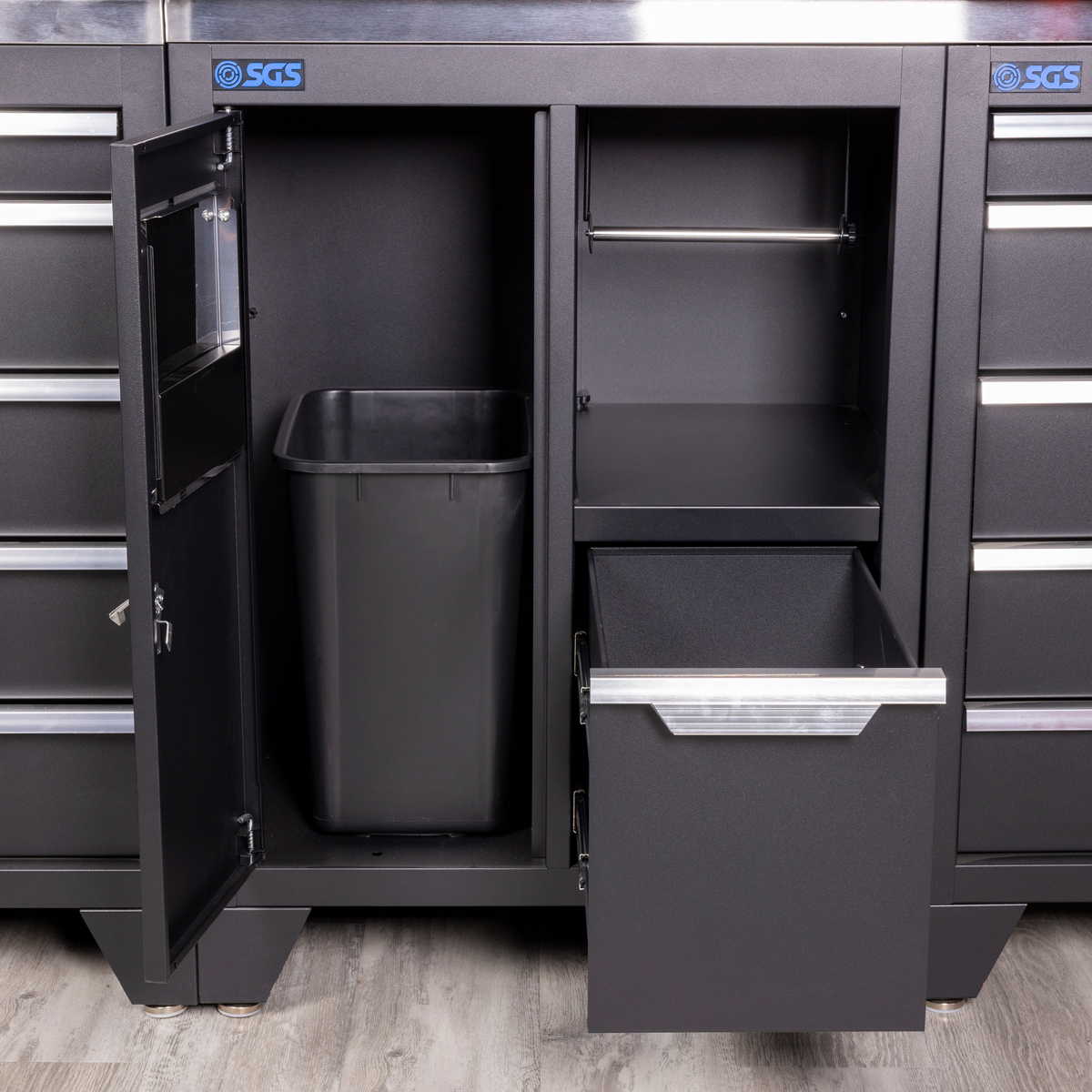 SGS Bin Unit for Garage Storage System | Towel Dispenser | Supplies Drawer